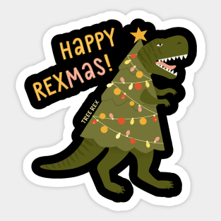 Tyrannosaurus christmas tree rex Sticker